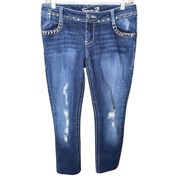 Seven7 Studded Cropped Jeans Size 28 - Picture 1 of 6